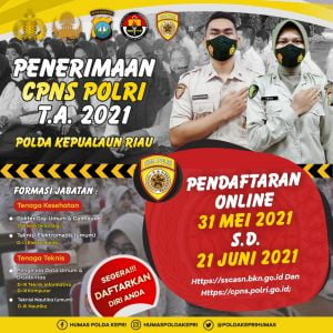 Polda Kepri Buka Pendaftaran CPNS, Segera Cek Situsnya disini