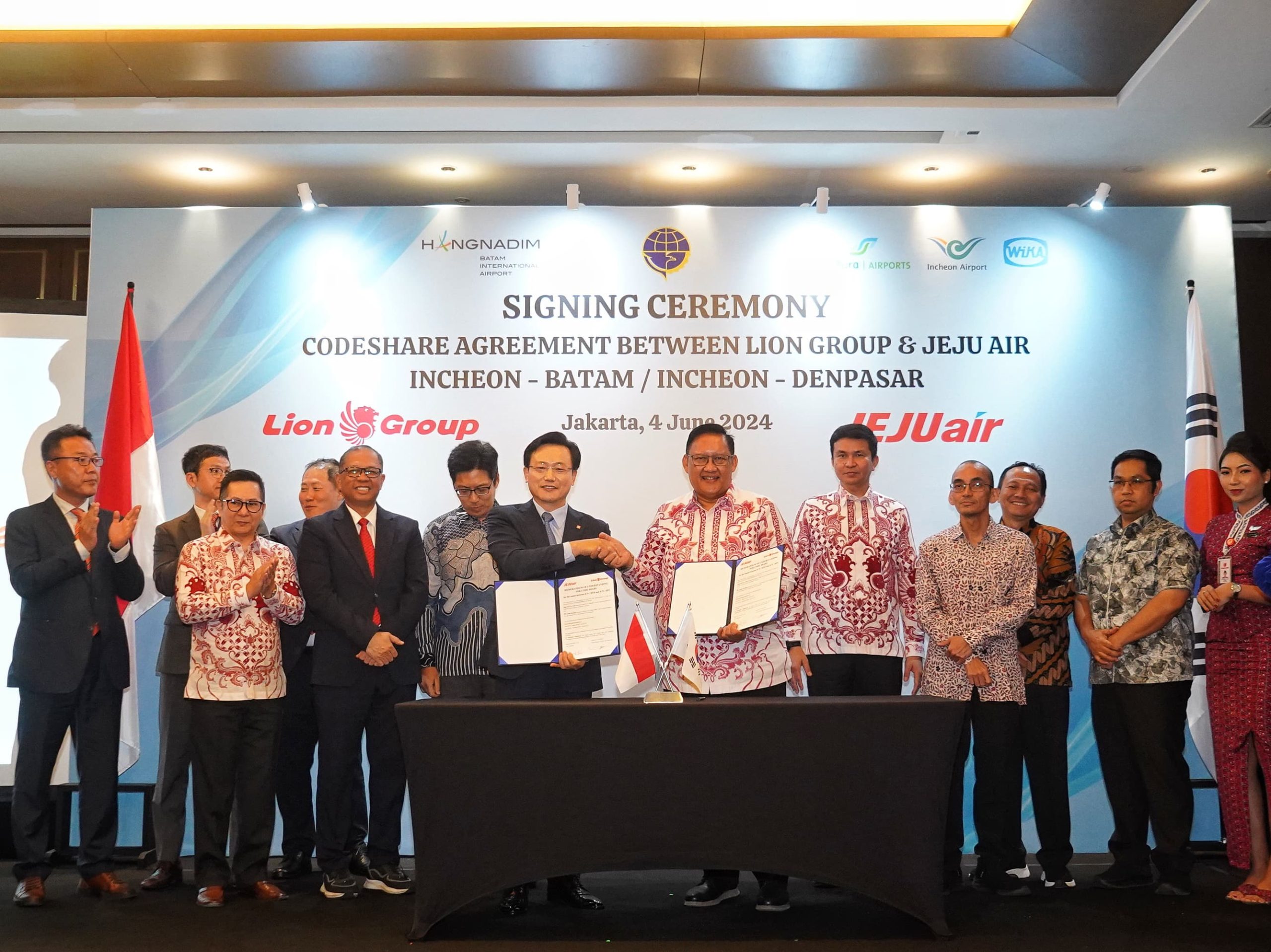 Penandatanganan kerjasama antara Lion Group dan Jeju Air (Dokumentasi BIB)