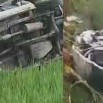 Mobil Sampai Masuk ke Sawah Warga, Rombongan Pengantar Jemaah Calon Haji Tertemper KA Argo Bromo di Perlintasan Tanpa Palang di Grobogan‎