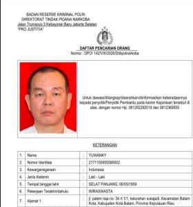 DPO Yuwanky Ditangkap Bareskrim di Bandara Soekarno-Hatta Usai Pulang dari Singapura?