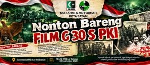 Peringati Kesaktian Pancasila, KAHMI Bersama HMI Batam Gelar Nobar G30S/PKI untuk Kobarkan Semangat Juang Generasi Muda