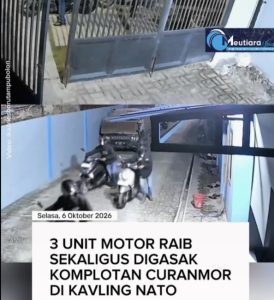 Terekan CCTV, Tiga Sepeda Motor Digasak Bersamaan di Batam